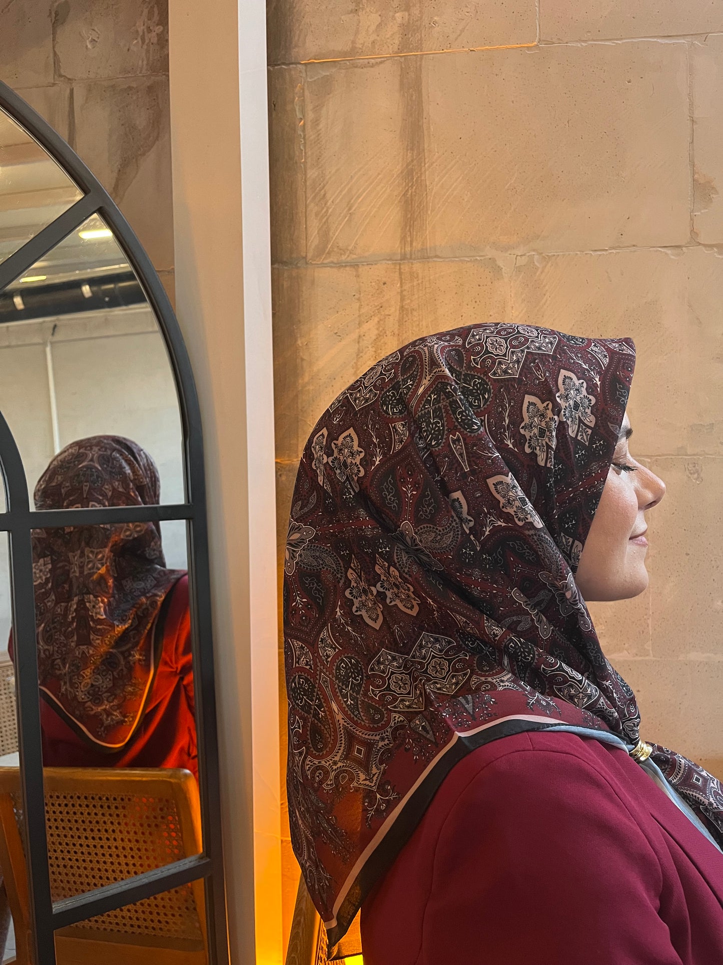 Maviipek etnik desen soft eşarp