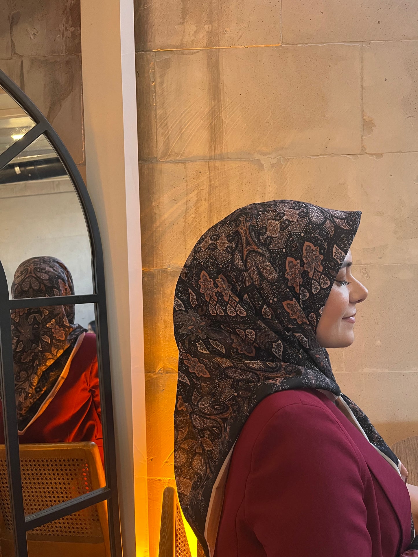 Maviipek etnik desen soft eşarp