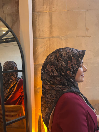 Maviipek etnik desen soft eşarp