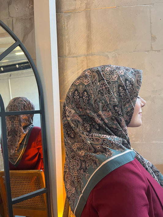 Maviipek etnik desen soft eşarp