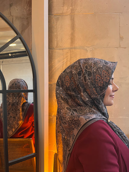 Maviipek etnik desen soft eşarp