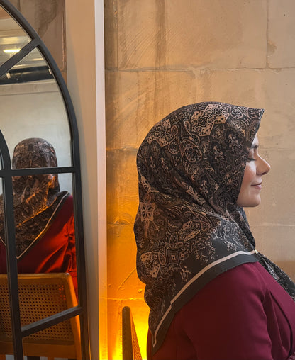 Maviipek etnik desen soft eşarp