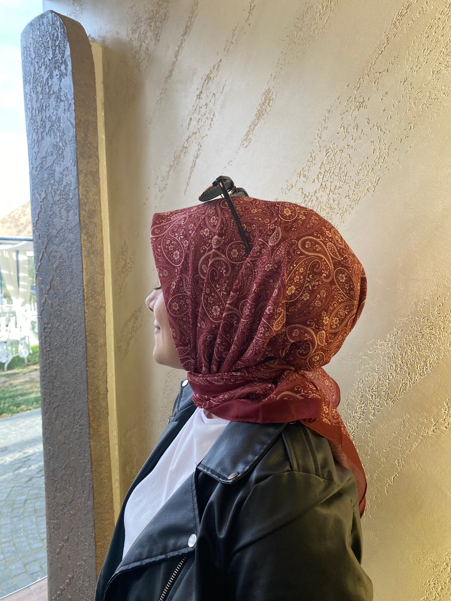 Mavi İpek eşarp 2221